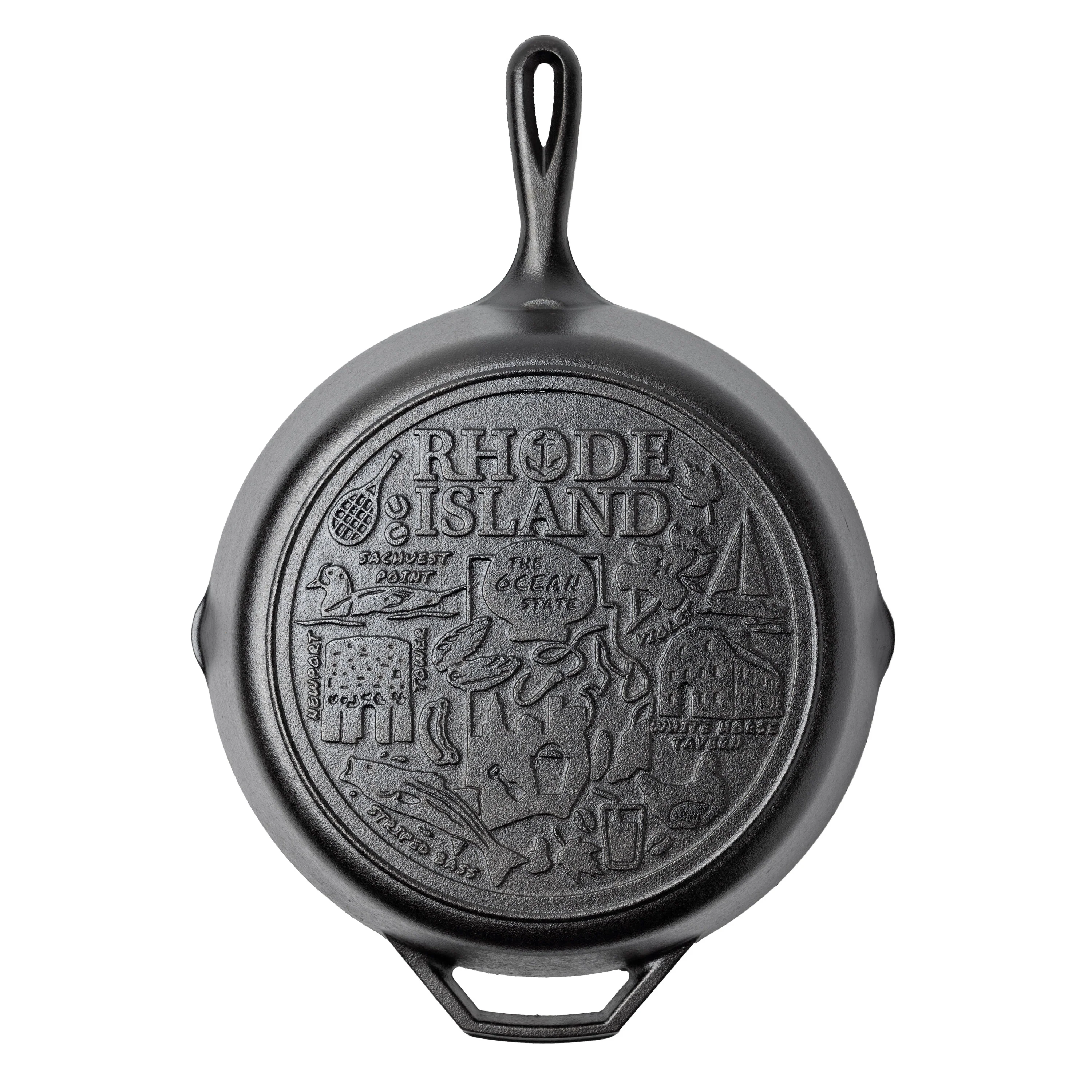 American Road Trip: 12 Inch Seasoned Cast Iron Skillet. Rhode Island